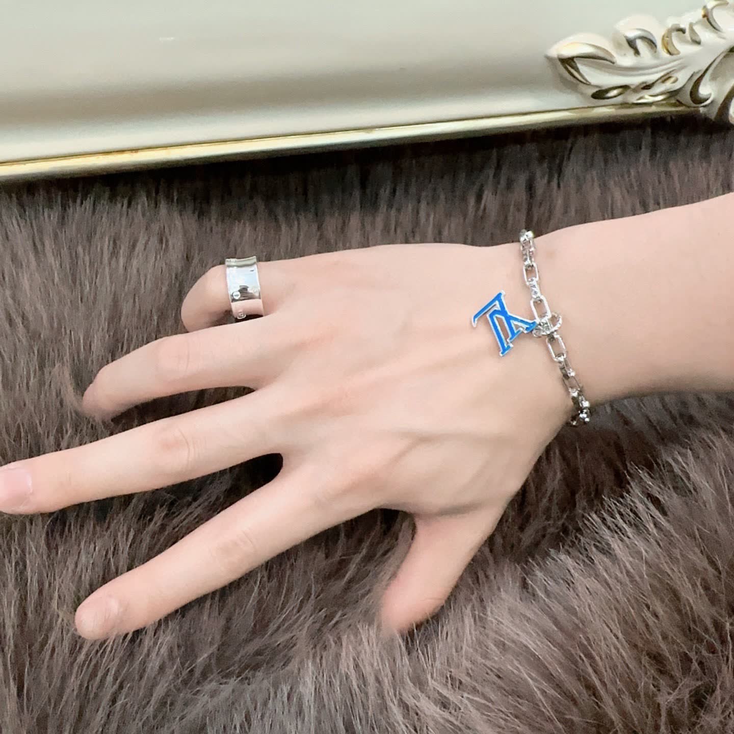 Louis Vuitton Silver Tone Bracelet